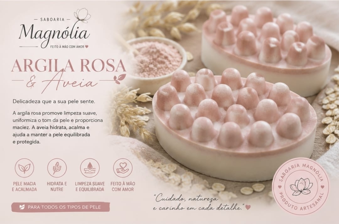 Sabonete de Argila Rosa & Aveia - Imagem 4