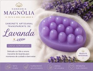 Sabonete Artesanal de Lavanda - formato massageador