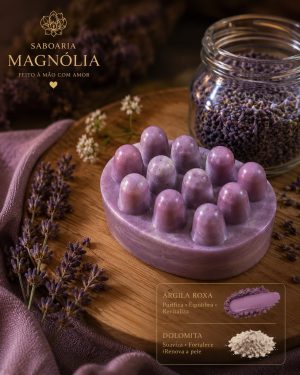 Sabonete Artesanal Lavanda com Argila roxa e Dolomita