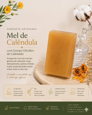 Sabonete Artesanal Mel de Calêndula