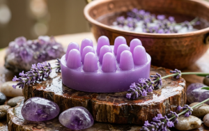 Sabonete Artesanal de Lavanda - formato massageador