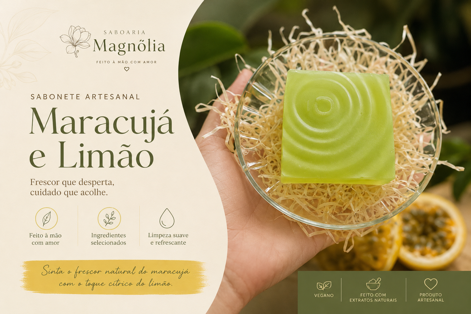 Sabonete artesanal Maracujá e Limão - Imagem 3
